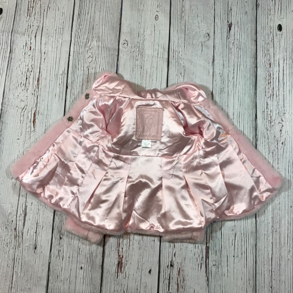 Girls Pink Faux Fur Jacket - Picture 4 of 4